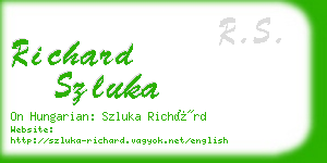 richard szluka business card